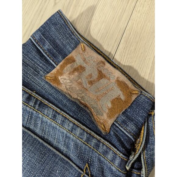 *Rare*True Religion Men's Distressed Geno Slim Fit Straight Jeans , 28x33 - Picture 3 of 13